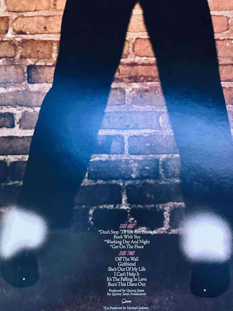 Contraportada del disco de vinilo de Michael Jackson