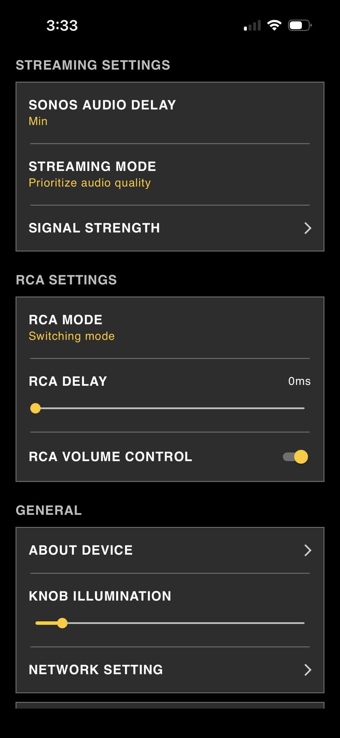 Victrola Streaming App output settings