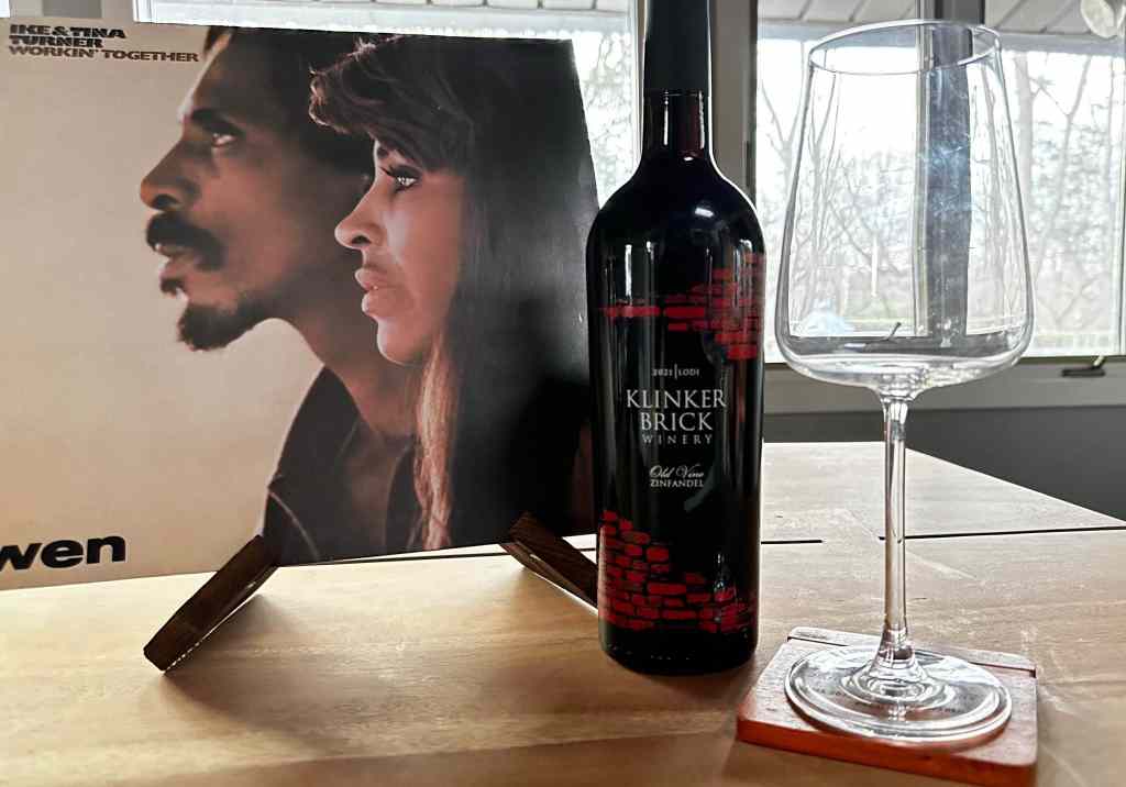 Ike & Tina Turner Album with bottle of red wine