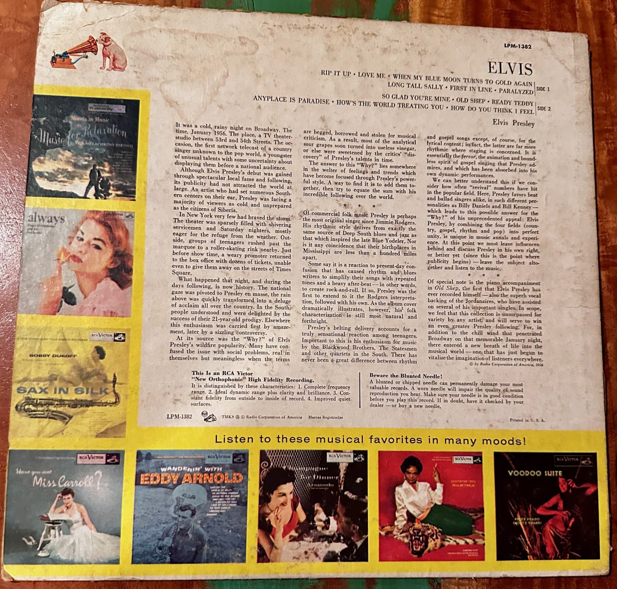 Elvis Presley – Elvis LPM-1382 Vintage Mono Vinyl LP