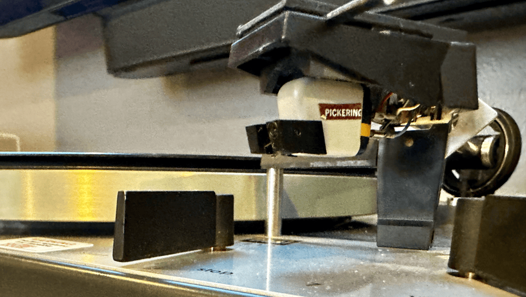 Pickering cartridge with D400 stylus installed on a restored Dual 1219 turntable
